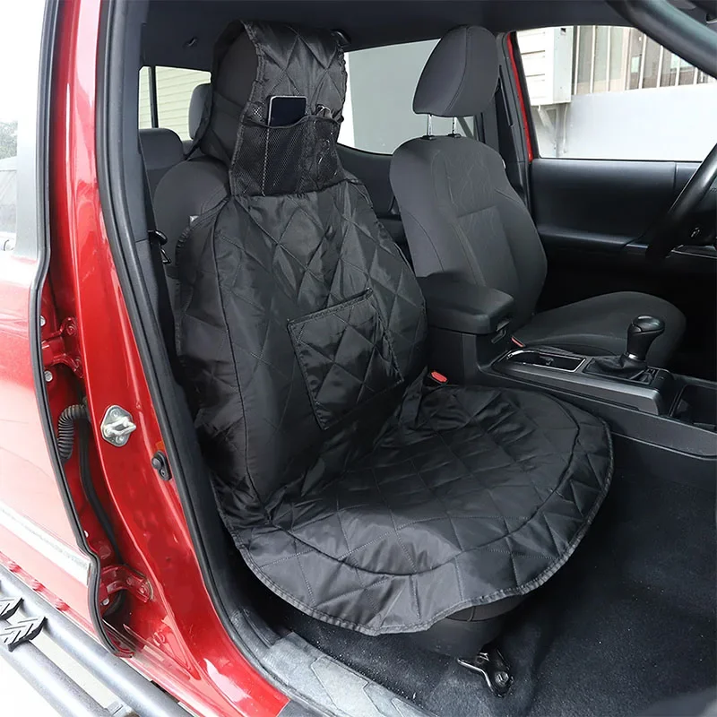 

Suetlcoity For Toyota Tacoma 2016-2022 Black Car Co-pilot Seat Cover Waterproof Pet Mat Interior Car Accessories
