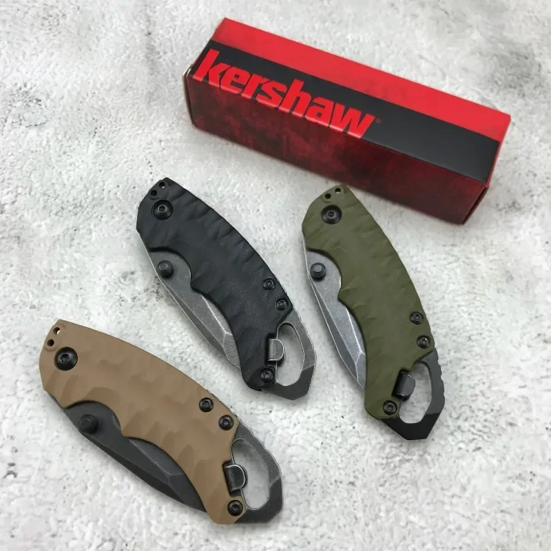 KS 8750BLKBW Shuffle II Multi- Function Folding Knife Blackwash Plain Blade Outdoor Hunting Defense Survival Knives