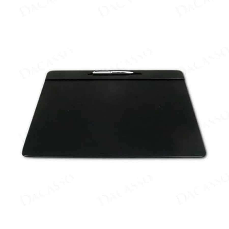 

17" x 14" Black Leatherette Conference Pad w/Pen Well - Luxury Leather Desk Blotter for Writing - Padded Executive Table Surfac