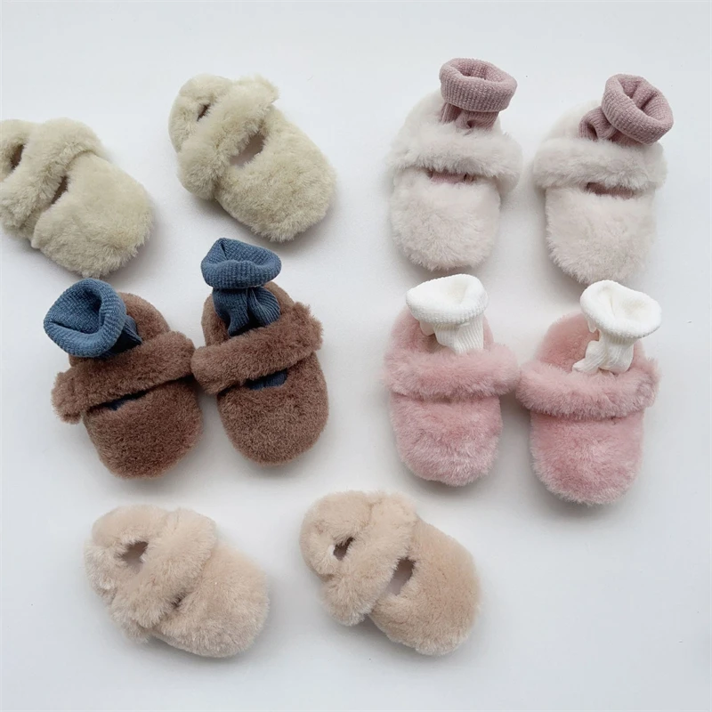 Autumn Winter Baby Boys Girls Casual Shoes Thick Plush Newborn Infant Shoes Comfortable Soft Sole Toddler Kids Walking Shoes