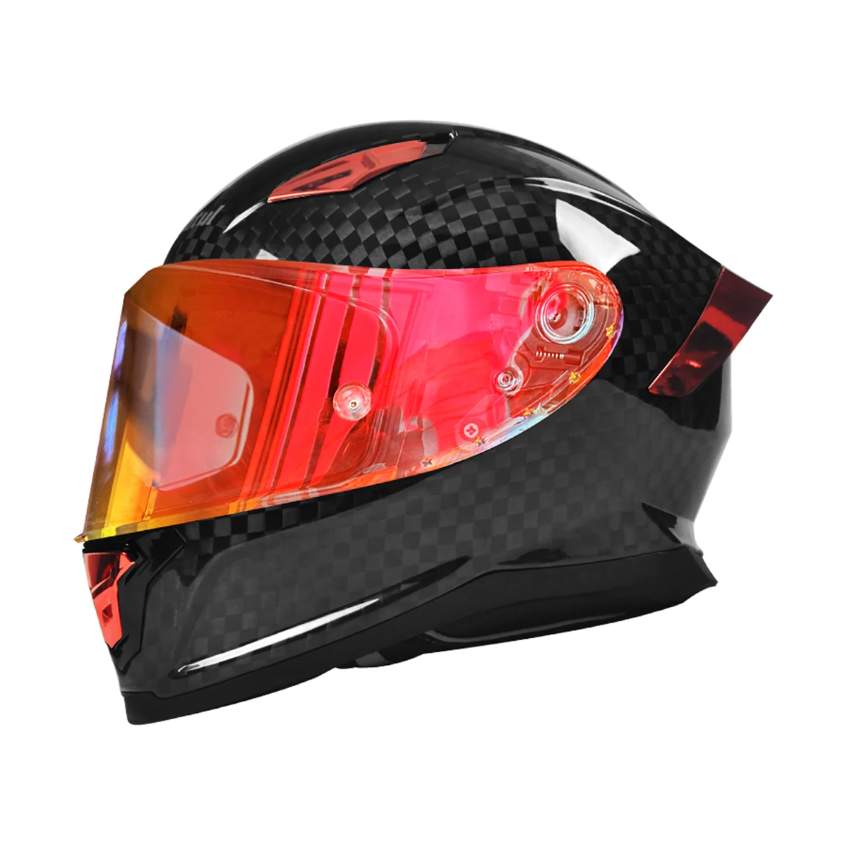 

Carbon Fiber Motorcycle Helmet Four Seasons Full Face DOT Approved Unisex Racing Helmet