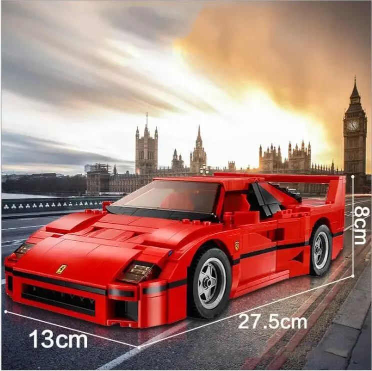 Technic MOC Sports Cars 10567 High-tech Ferrarie F40 Supercar Creator Model Building Blocks Kits Bricks Toys Christmas gift