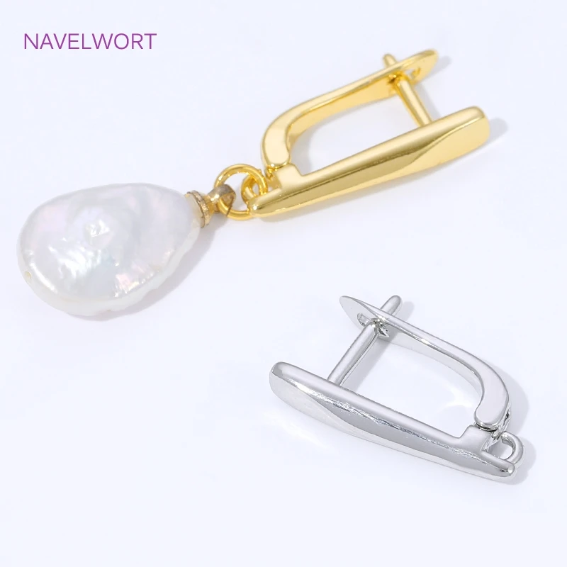 18K Gold Plated Smooth Earring Hooks Ear Wire Fastener For Earring Making,Brass Earwires Hooks,DIY Jewelry Making Supplies view 3