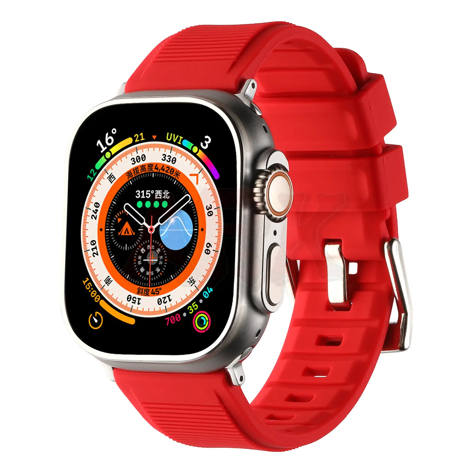 Silikonowy pasek do Apple Watch serii Ultra 7 8 SE 6 5 4 3 44mm 45mm 42mm bransoletka Apple Watch Ultra Band 49mm witalność pomarańczowy