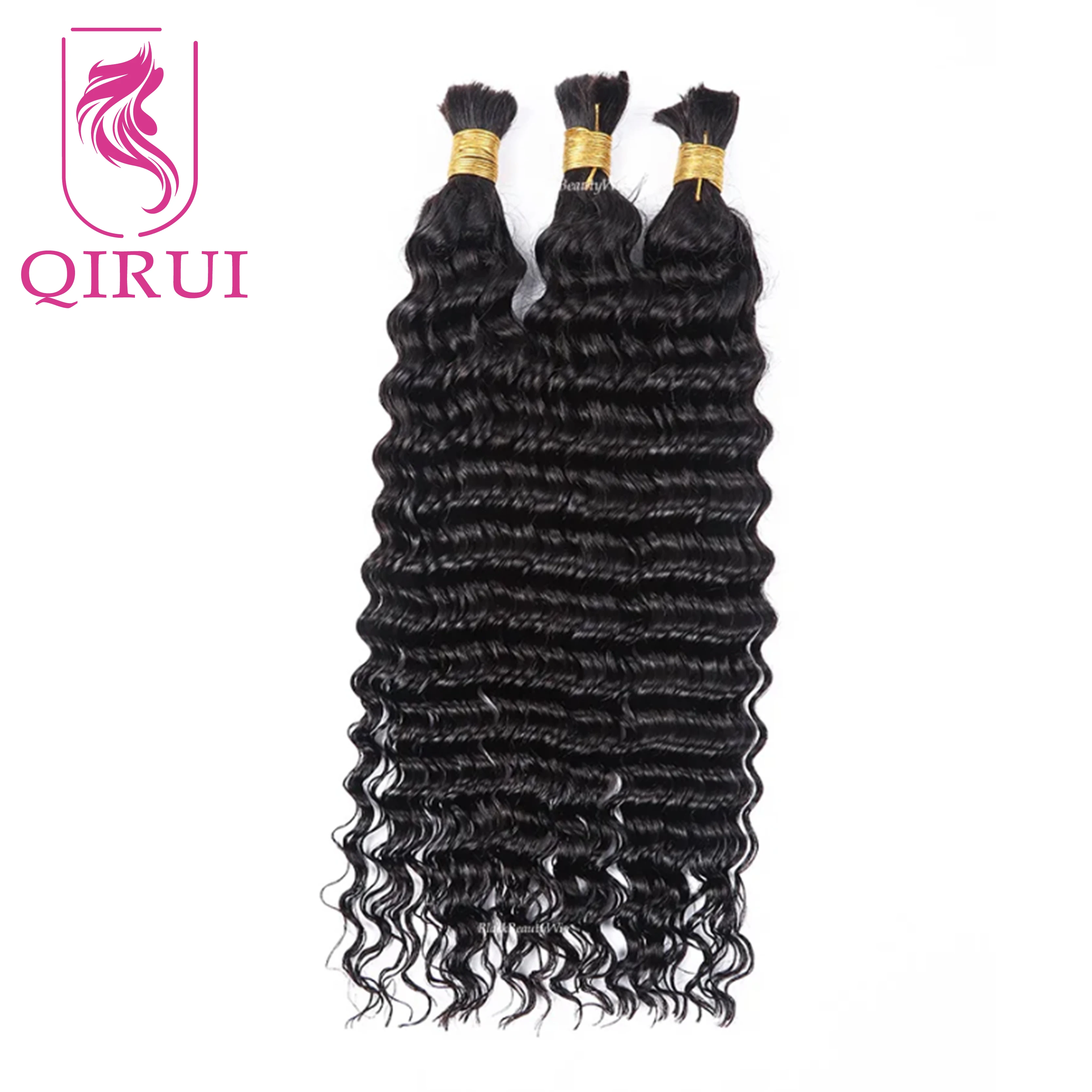 Bulk Human Hair for Braiding Deep Curly Unprocessed Brazilian No Weft Hair Extension for Micro Braids 100g 1Piece