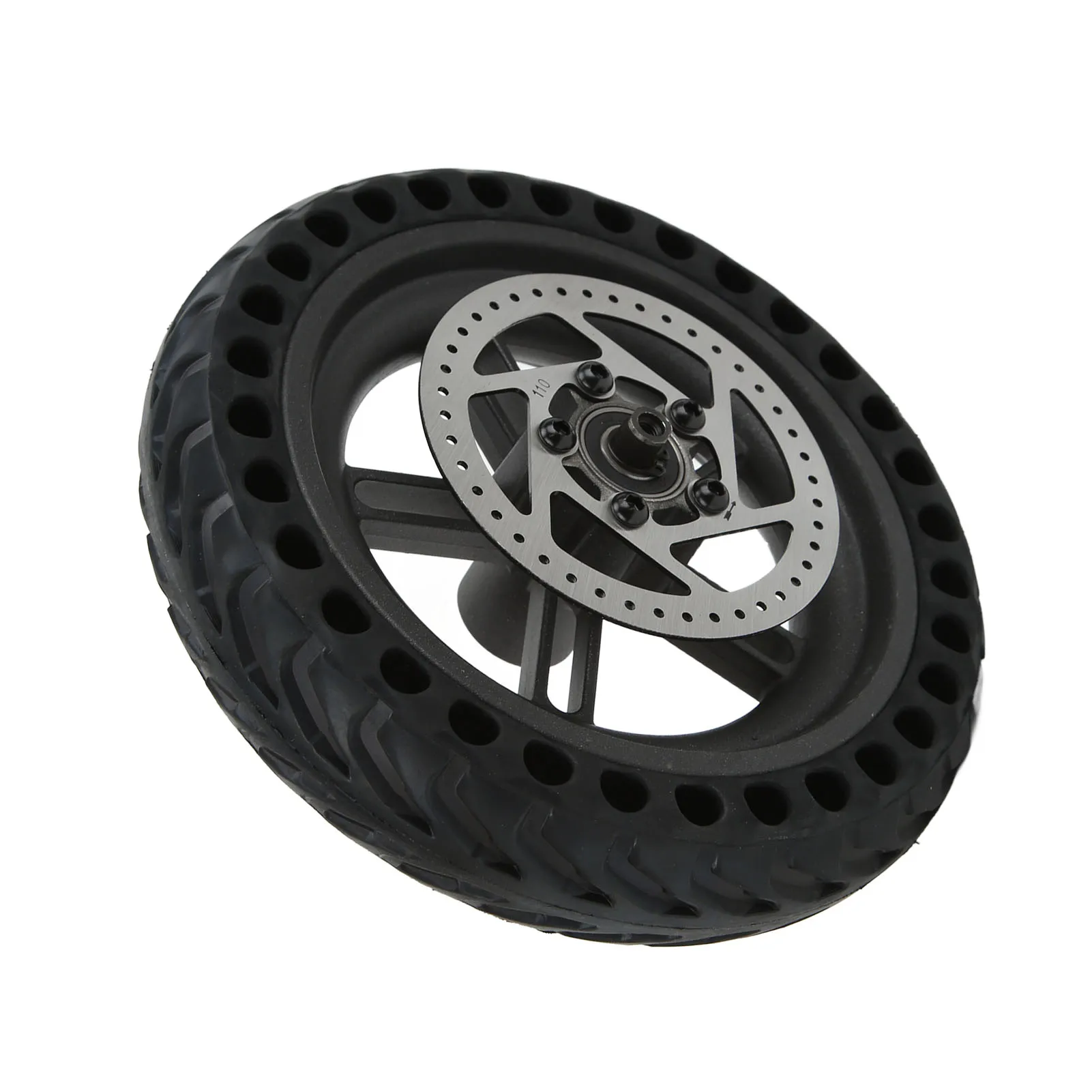 M365/1S/LITE Electric Scooter Rear Wheel with 8.5in Solid Honeycomb Tire and 110mm Brake Disc, Compatible with 2 Wheel Scooters