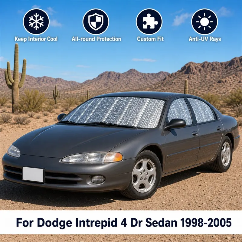 Для Dodge Intrepid 4-дверный седан 1998-2005: Полный комплект солнцезащитных шторок для окон автомобиля, блокирующих УФ-излучение, обеспечивающих конфиденциальность, теплоизоляцию, складные автомобильные шторки
