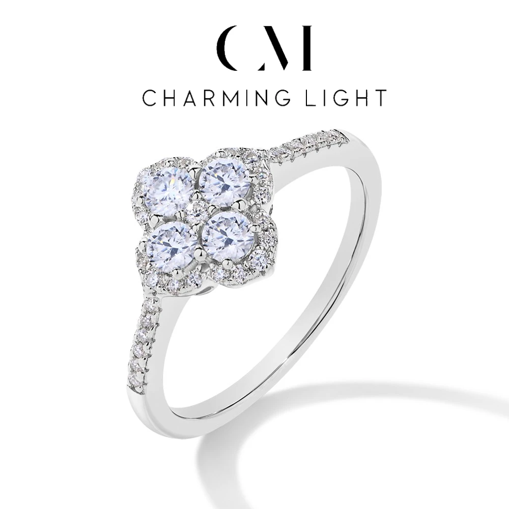 

CHARMING Elegant D VVS1 Color 100% S925 Sterling Silver Moissanite Diamond Ring for Women Engagement Wedding Fine Jewelry Gifts