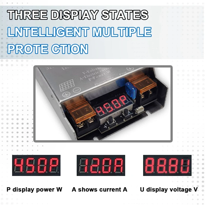 MPPT 450W Booster Solar Controller 12V-50V Step-Up Charging For 24V36V48V60V72V Lifepo4 Lithium Lead-Acid Gel Battery Durable