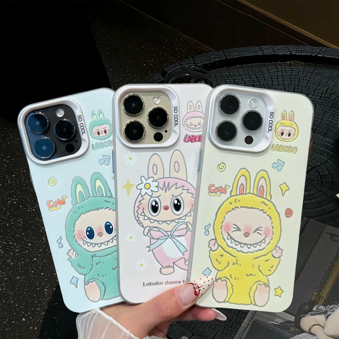 Cartoon New Doll Labubu Phone Case for Samsung Galaxy S25 S24 S23 S22 S21 S20 Note20 FE Ultra Plus 5G Anti Fall Matte Back Cover