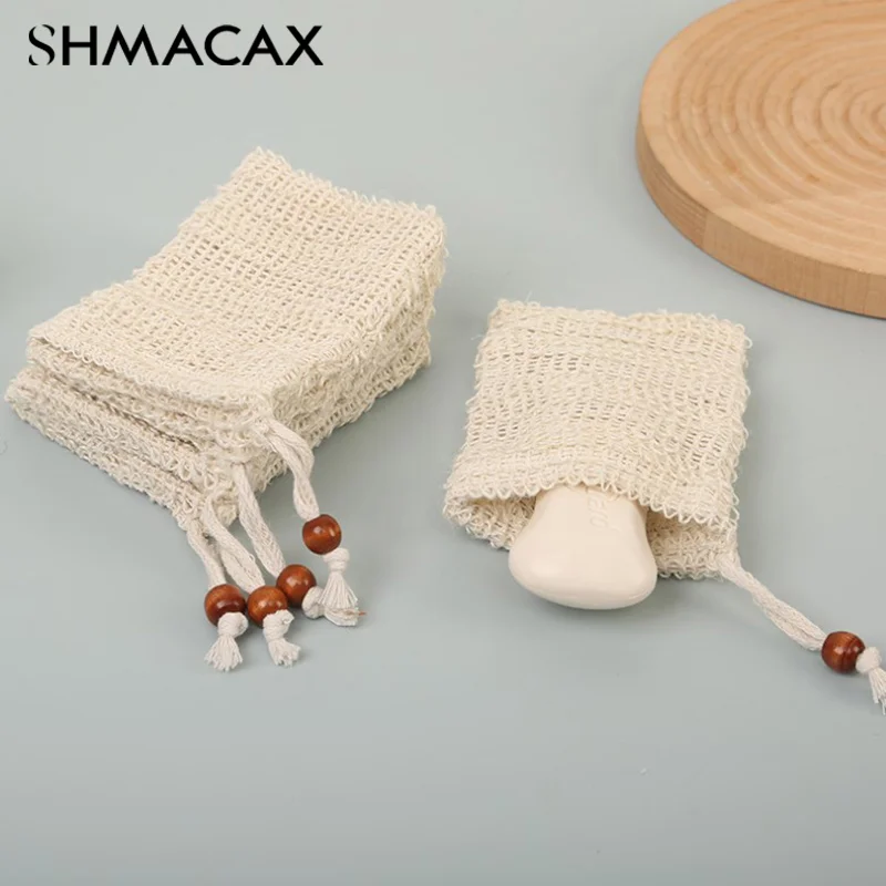 Shower Bath Sisal Soap Bag Natural Sisal Soap Bag Exfoliating Soap Saver Pouch Holder For Bath & Shower Use