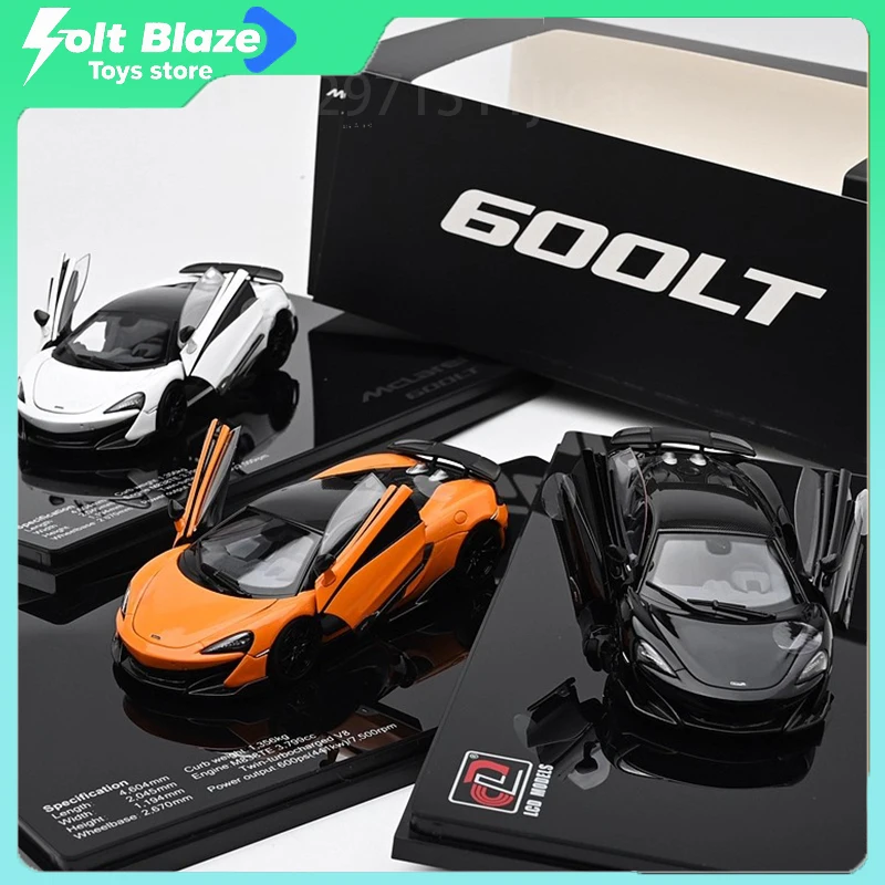 Modèle de voiture en alliage moulé sous pression, échelle LCD 1/43, McLaren 600LT, entièrement ouvrable, produit fini pour Collection de supercars, cadeau d'anniversaire pour garçon