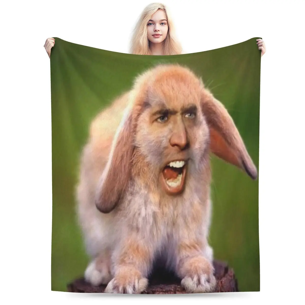 Nicholas Cage(d Rabbit) An Ultra-Soft Micro Fleece Blanket