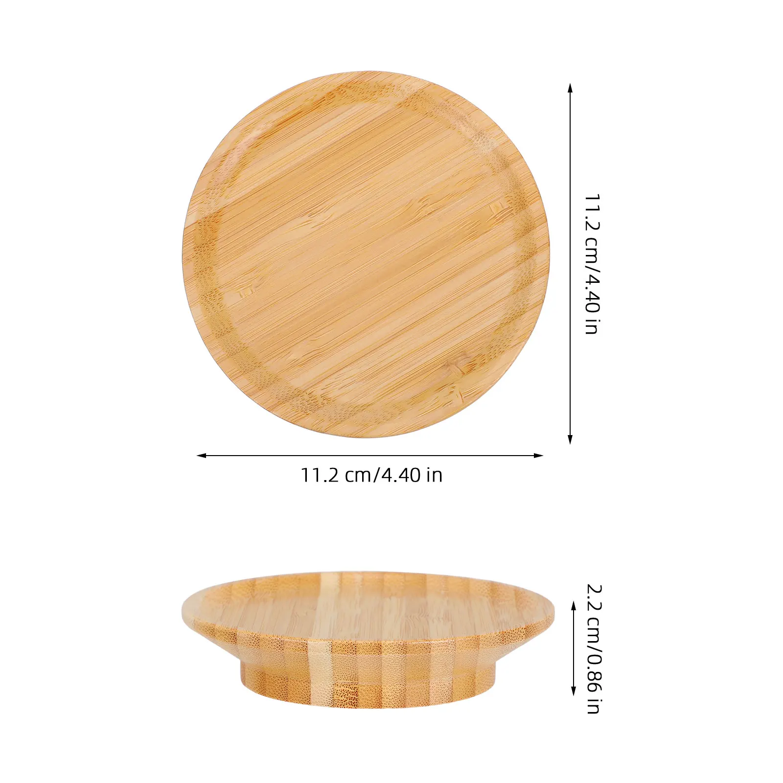 

2pcs Glass Coaster Lid Snack Tray Bamboo Cover Charcuterie Board Topper Glass Stand Food Holder Round Mini Plate