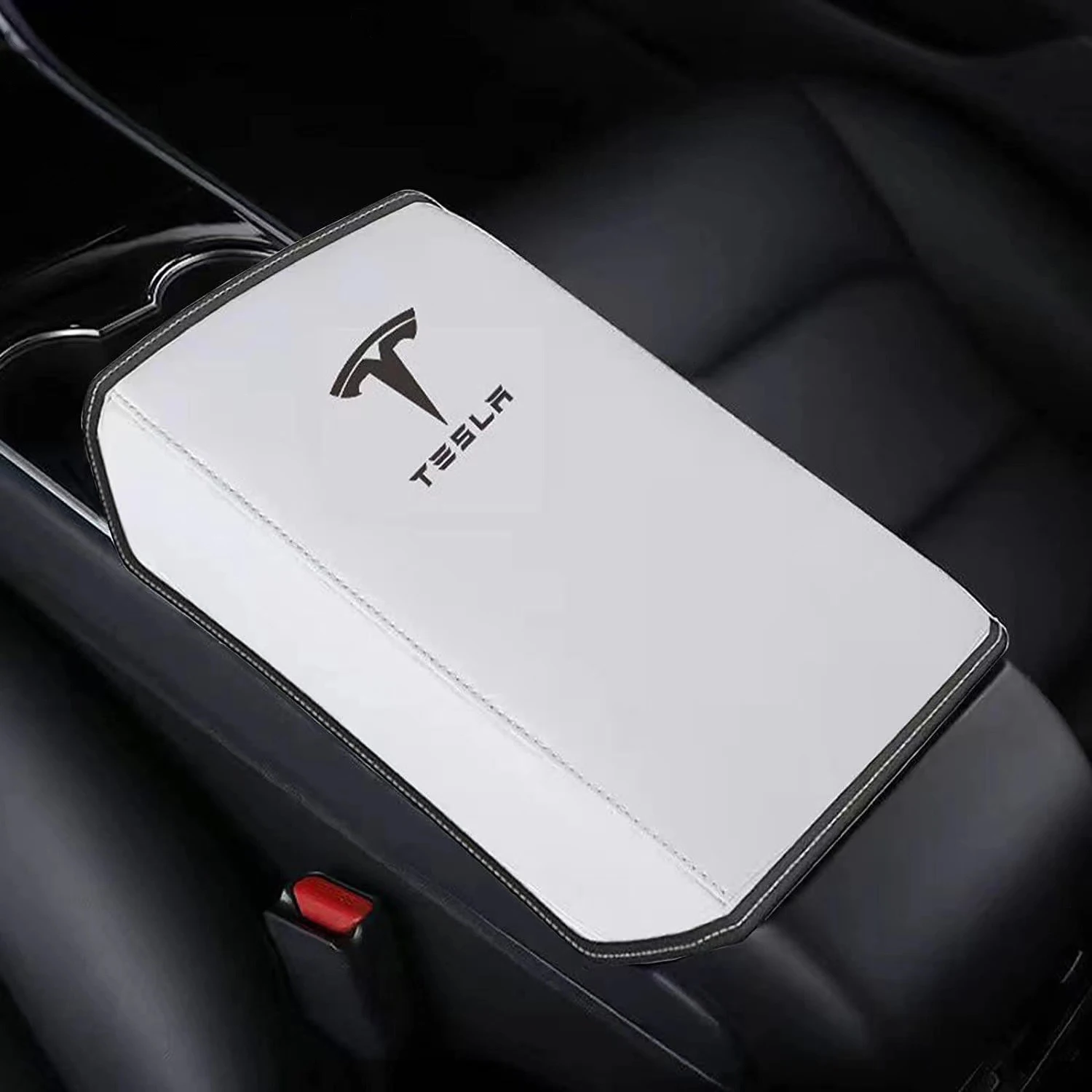 Car Center Console Cover Leather Armrest Mat Arm Storage Box Mat For Tesla ModelS X 3 Y 2017 Personalized Roadster Highland 2024