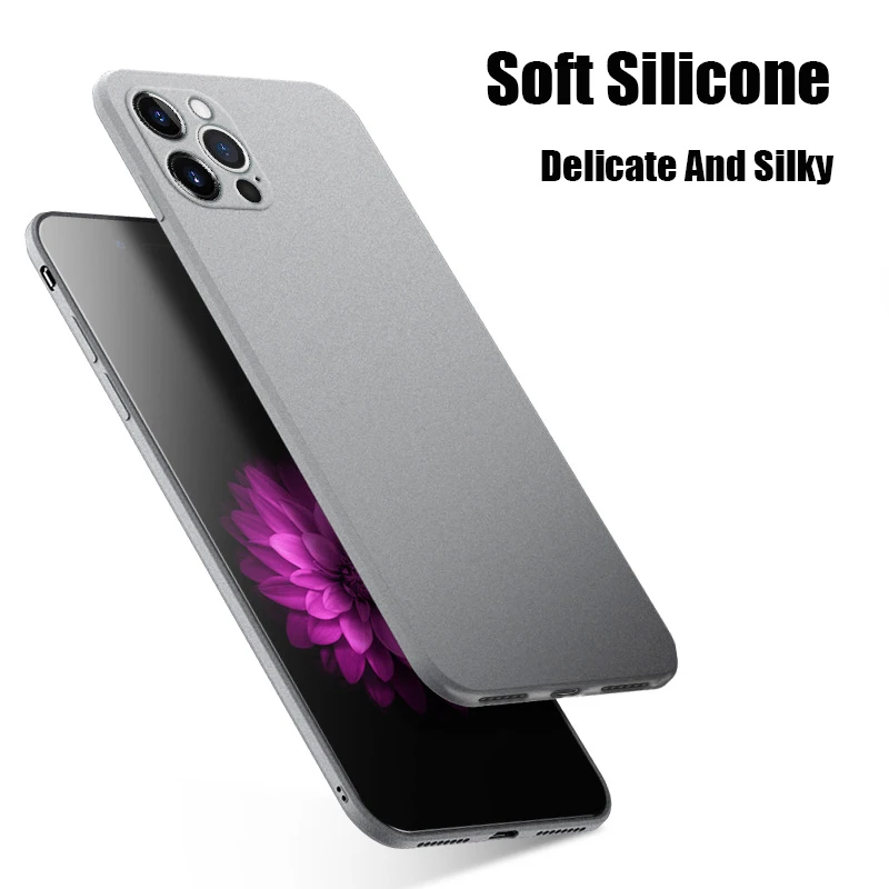 Ultra-Thin Sandstone Matte Case For iPhone 15 14 13 Pro 12 11 Pro XS Max Mini XR X 6S 7 8 Plus Slim Soft Shockproof Scrub Cover