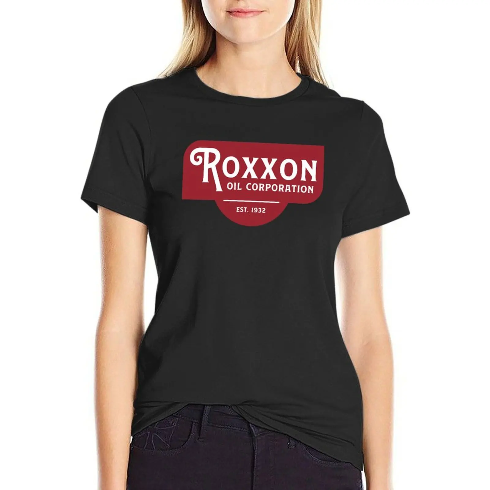 

Retro Roxxon Logo T-Shirt animal prinfor quick drying plus size tops Women's summer blouses 2024