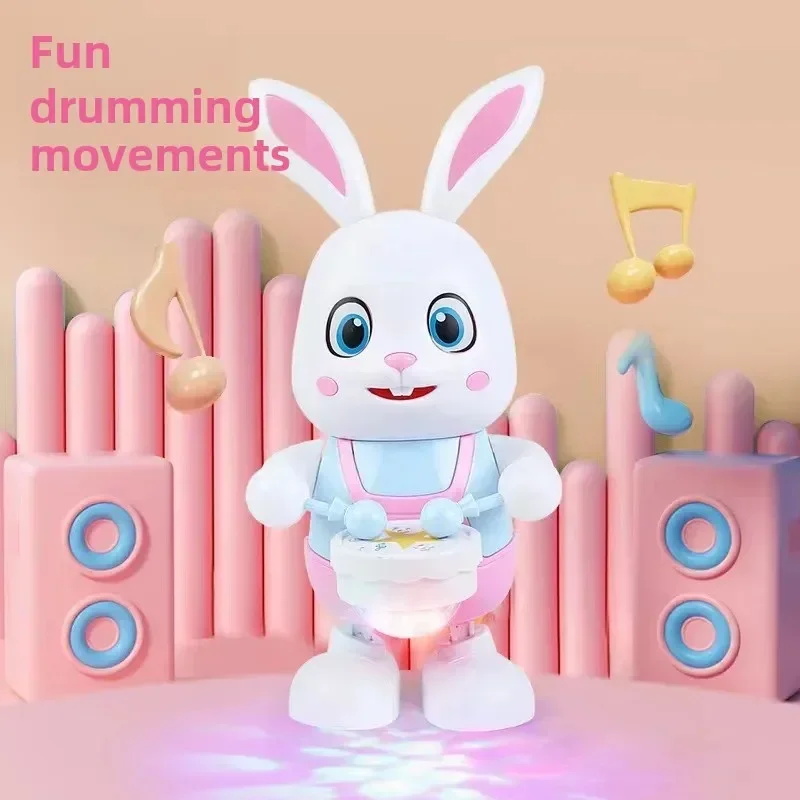 

Glowing Electric Drumming Rabbit Dance Toy Musical Instrument For Children Baby Boys Girls Early Education Music Toy