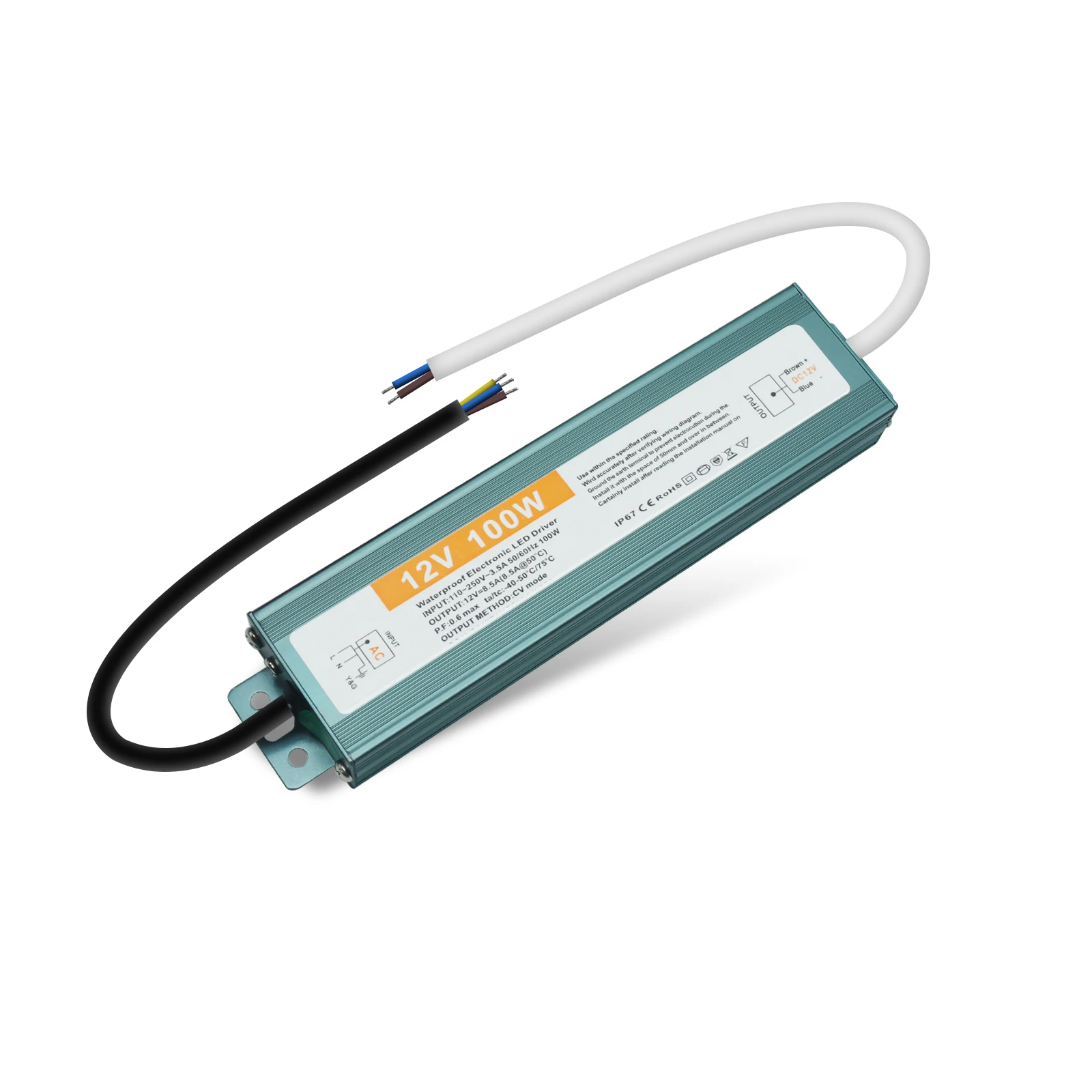 IP67 Waterdichte Outdoor Gebruik Verlichting Transformers AC 110-250V Naar DC 12V 24V 60W 100W 150W 200W 300W 600W LED Driver Voeding