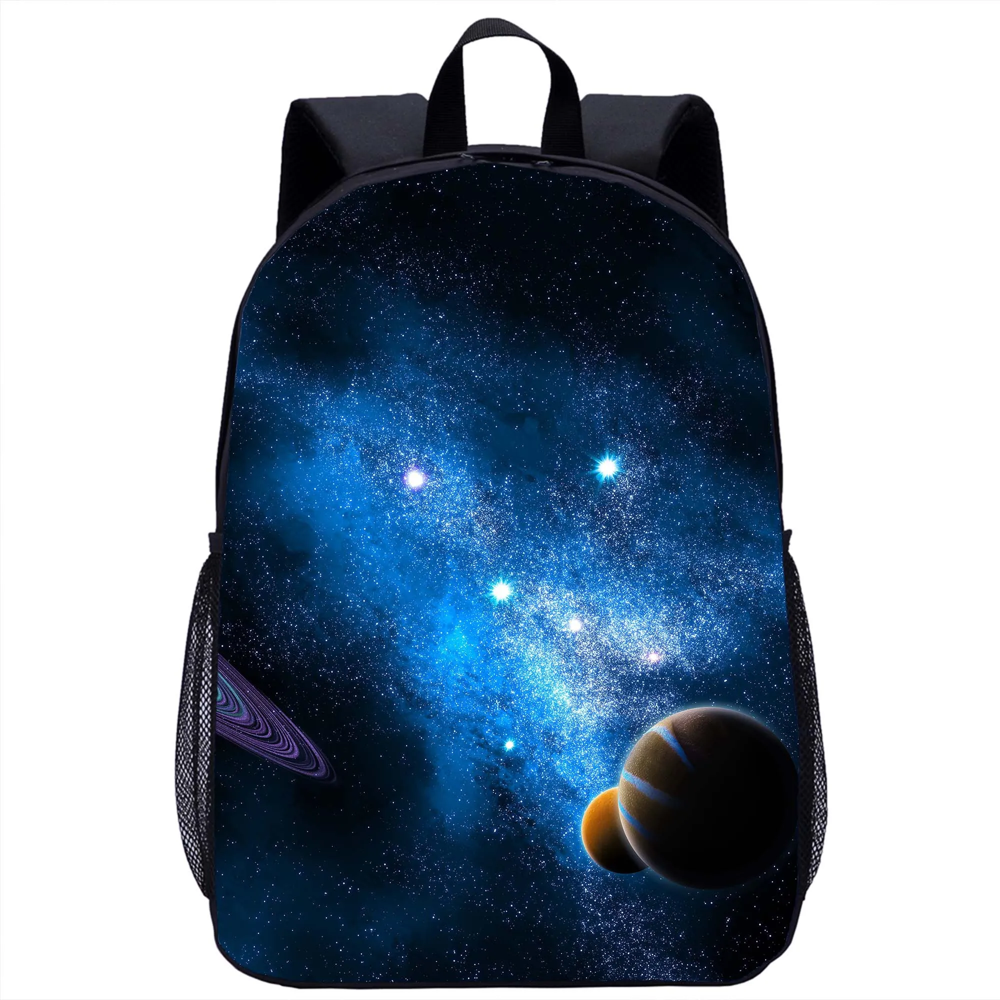 Universe Planet tas punggung anak-anak, ransel Laptop pelajar tas kasual harian berpergian bermotif Planet semesta