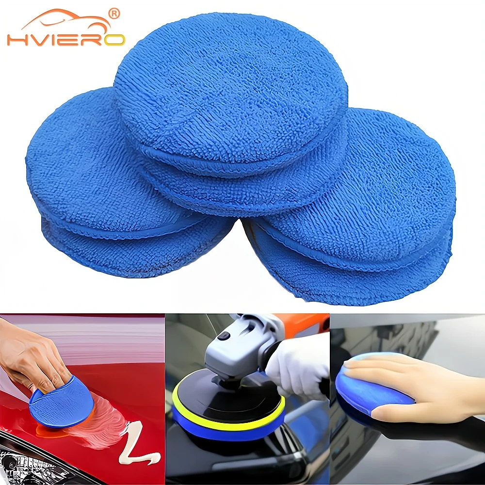 1/2/4/6X Plated Crystal Polishing Autos Round Wax Cake Sponge Block Water Tools Provided Curing Brush Repair Car Cleaning Stuff