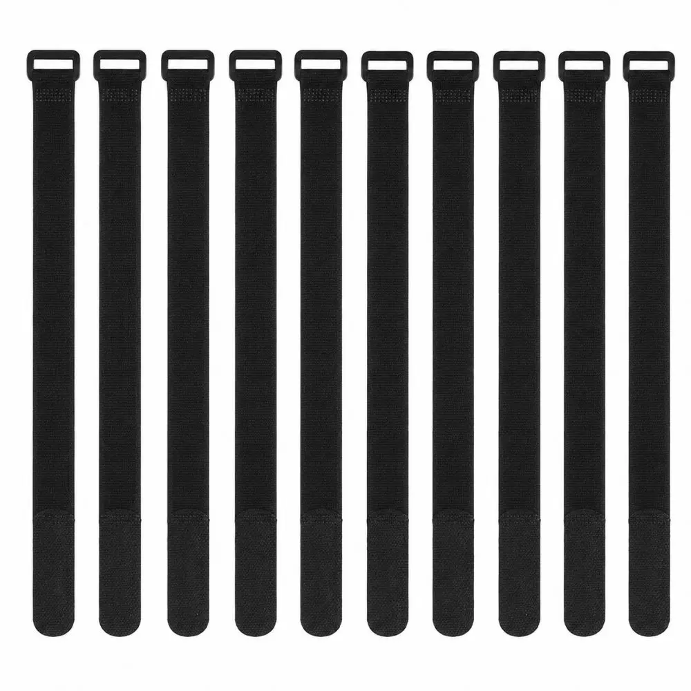 10pcs Adjustable Bike Strap Black Polyester Nylon Bike Rack Strap 30cm with Hook and Loop Bike Wheel Stabilizer Strap