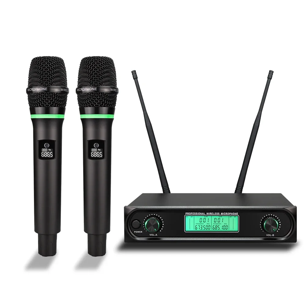 Baobaomi S-10B UHF Frequency Adjustable Wireless Singing Microphone with Rechargeable Handheld Mic