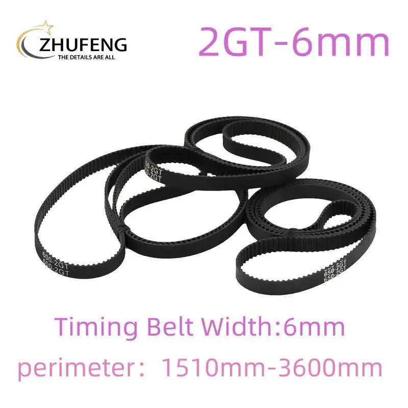 

3D Printer GT2 6mm Closed Loop Rubber 2GT Timing Belt Width 6mm Length1510 1512 1520 1524 1540 1572 1600 2000 2270 3000 3600mm