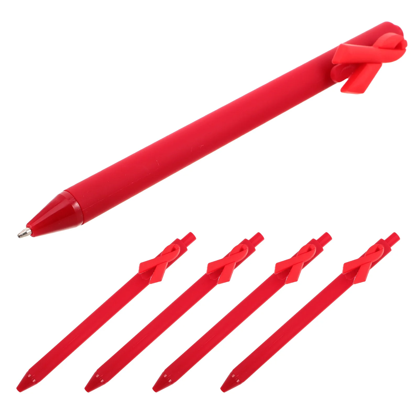 

5pcs Ribbon Ballpoint Pen Plastic Smooth Writing Pens For Students Fundraising Events Office Stationery Bulk Note Taking Tool