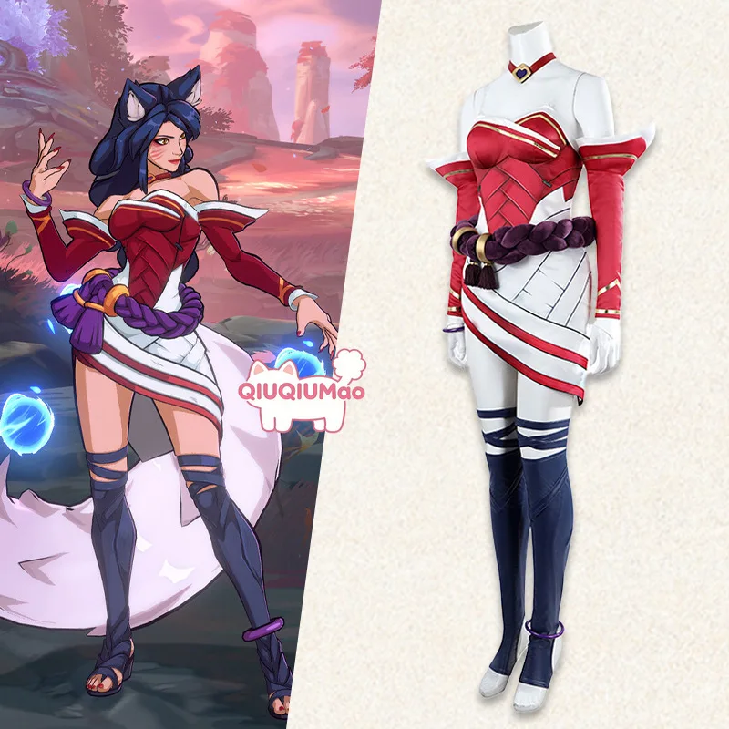 

Game League of Legends Cosplay The Nine-Tailed Fox Costume Anime Ahri Role Play High Quality Clothes for Women Comic Con Outfit