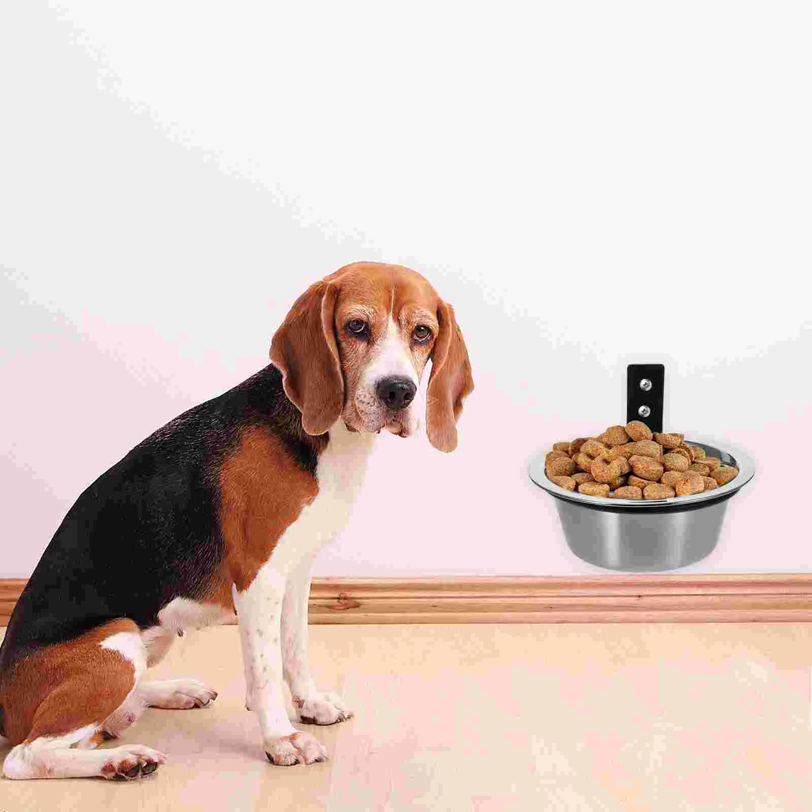 

Wall Mounted Elevated Dog Bowl Cat Food Bowls Raised for Large Dogs Pet Stainless Steel Small