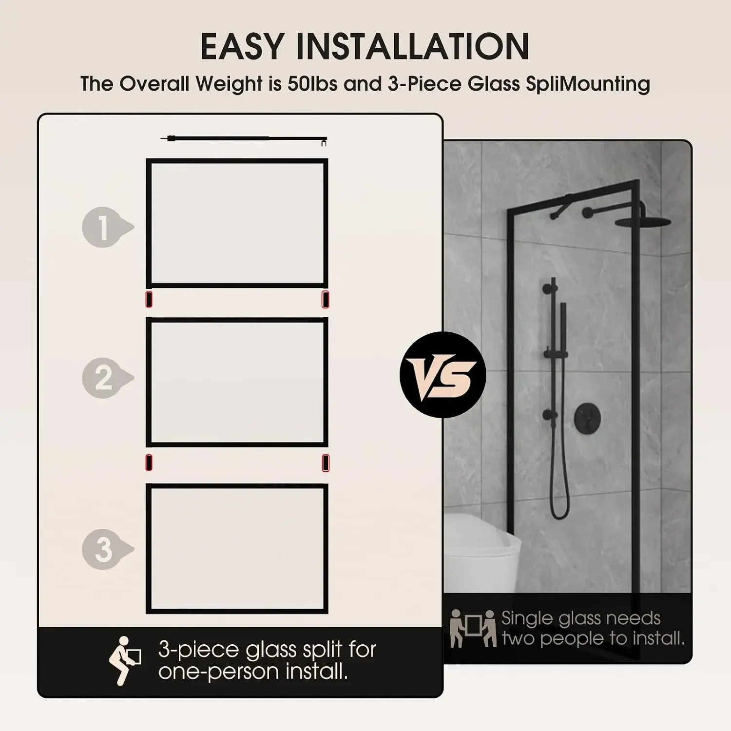 Walk in Shower Door, 36