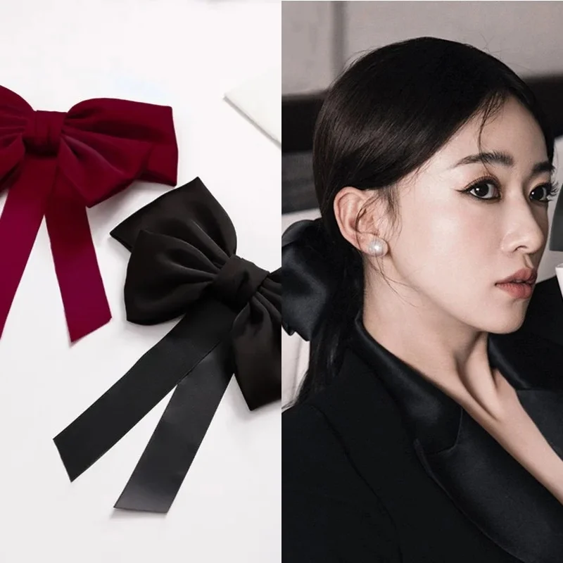 

Big Bows Hair Clips Spring Hair Clips Headwear for Girls Women Hair Styling Accessories Elegant Women Sweet Girls Black Red 2024