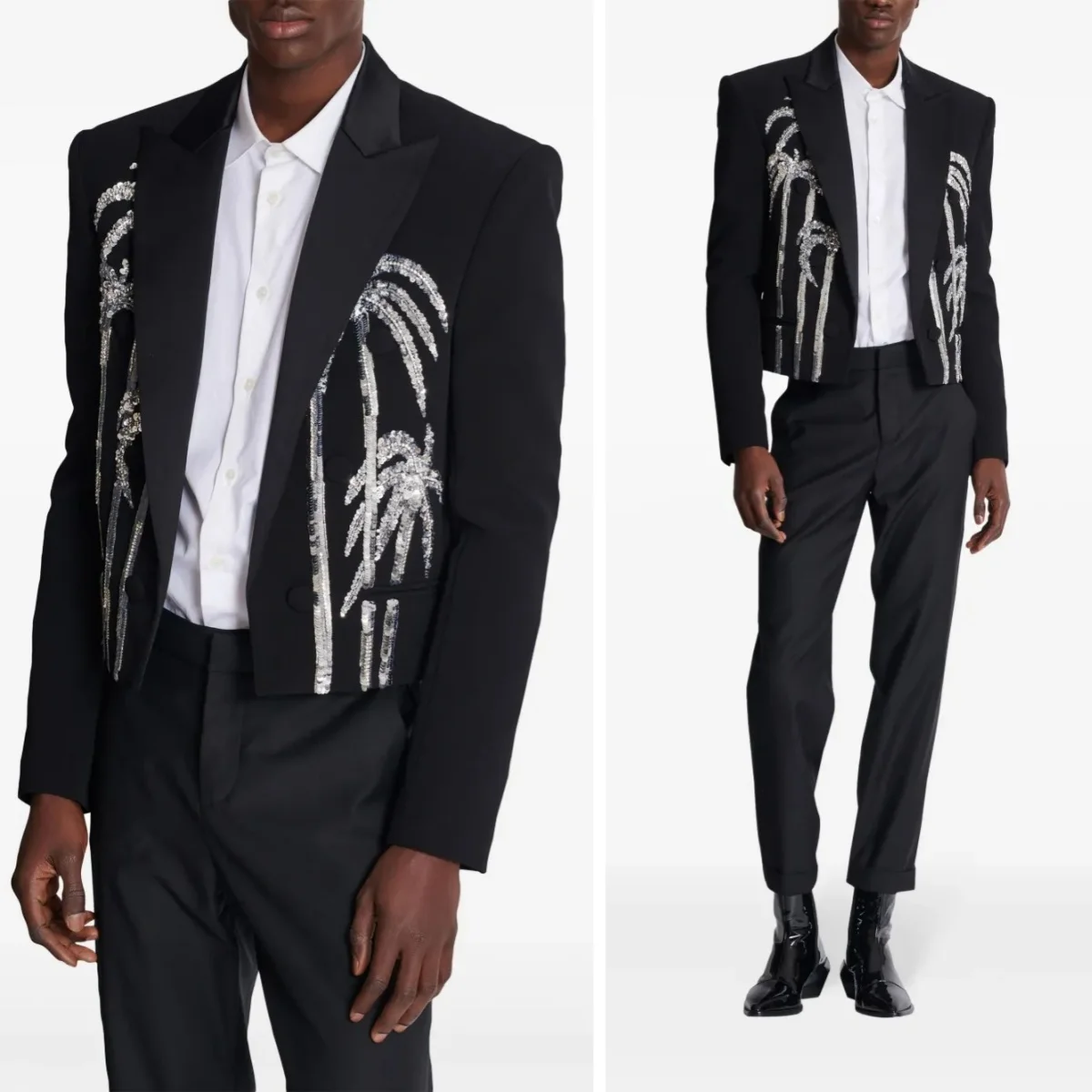 

Shining Groom Tuxedos Shawl Lapel 2 Piece Jacket Pant Sequins Male Suits Wedding Party Prom Special Occasion Customized