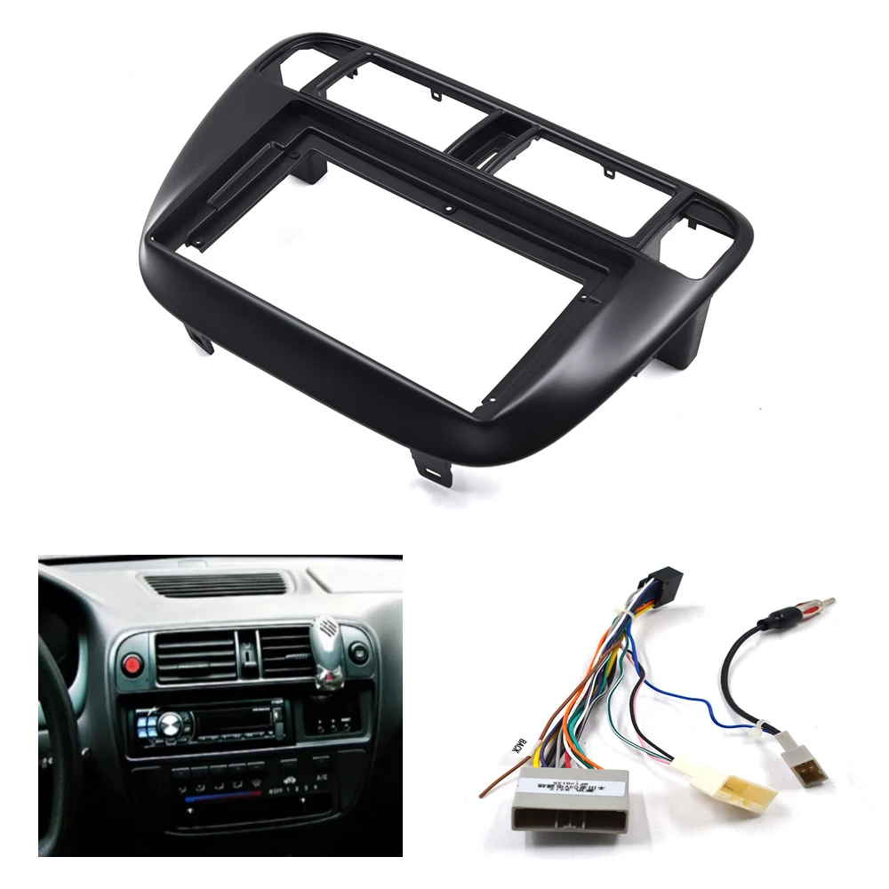 9 Inch 2DIN Android Radio Dash Fascia Trim Kit For Honda Civic EJ EK EM 1995‑2001 Car Stereo Mount Panel
