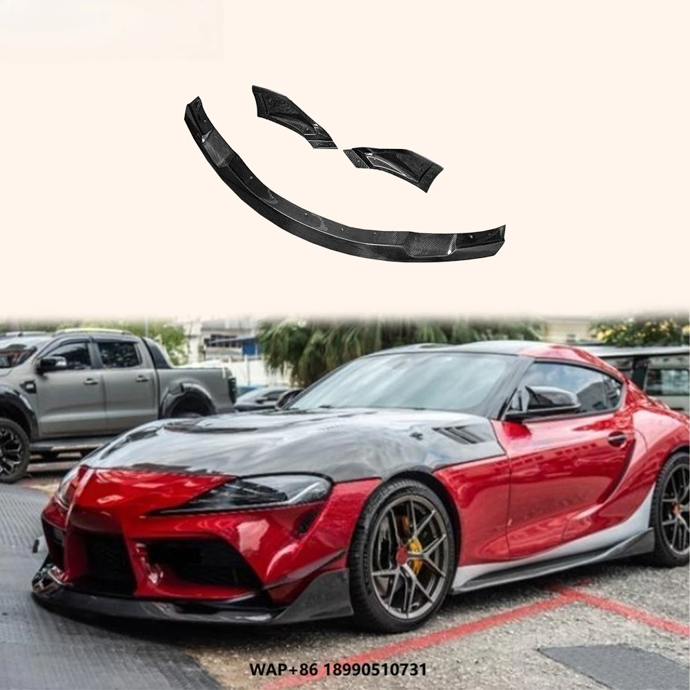 2019-2024 ل GR ل Supra MK5 A90 A91 أجزاء الجسم الكربون P3 نمط الجبهة حافة مصد السيارة 3 قطعة #1