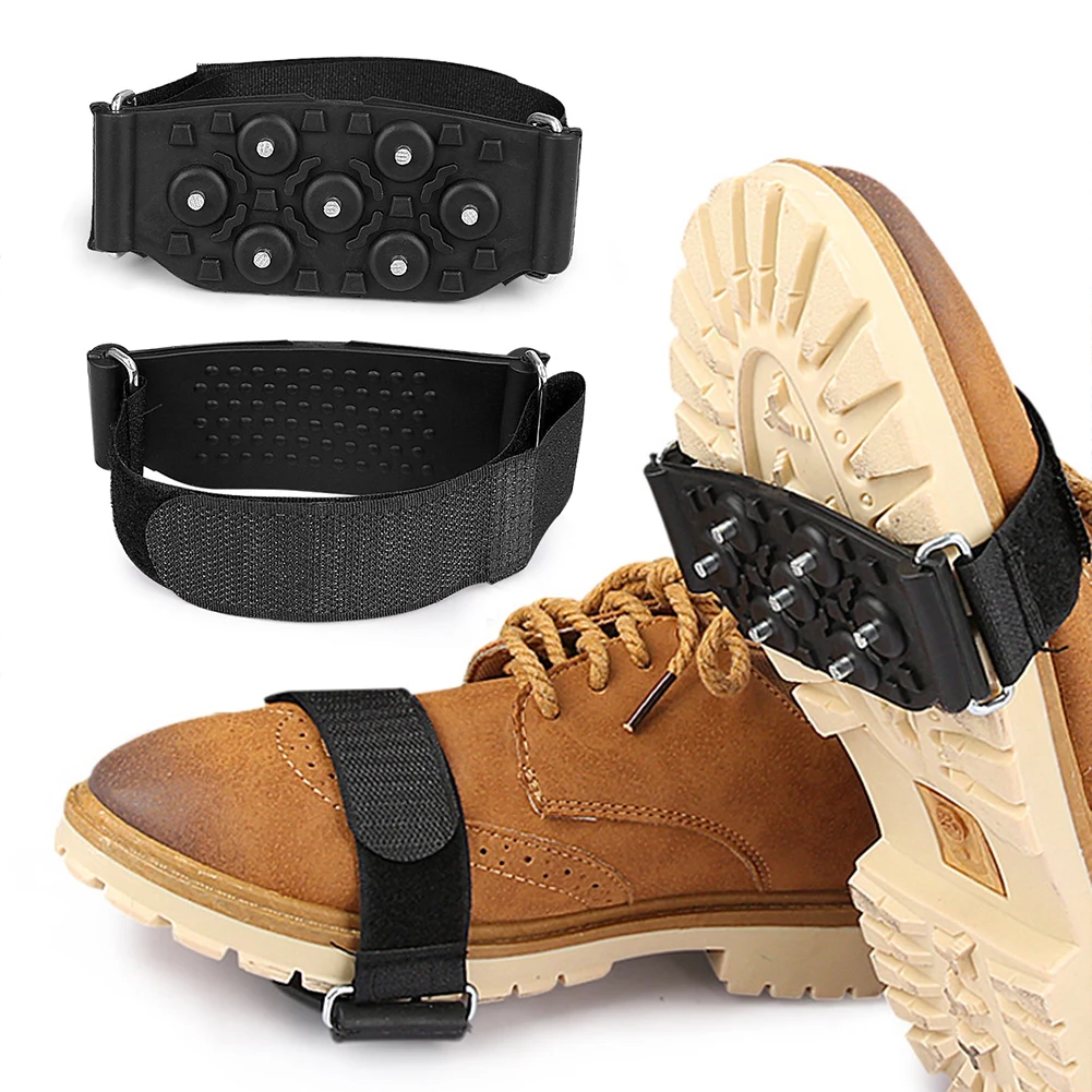 

7-зубчатые когти для снега и льда, нескользящие зимние ледяные шипы, ледяные кошки, прогулочная обувь, ледяные шипы для альпинизма, кемпинга