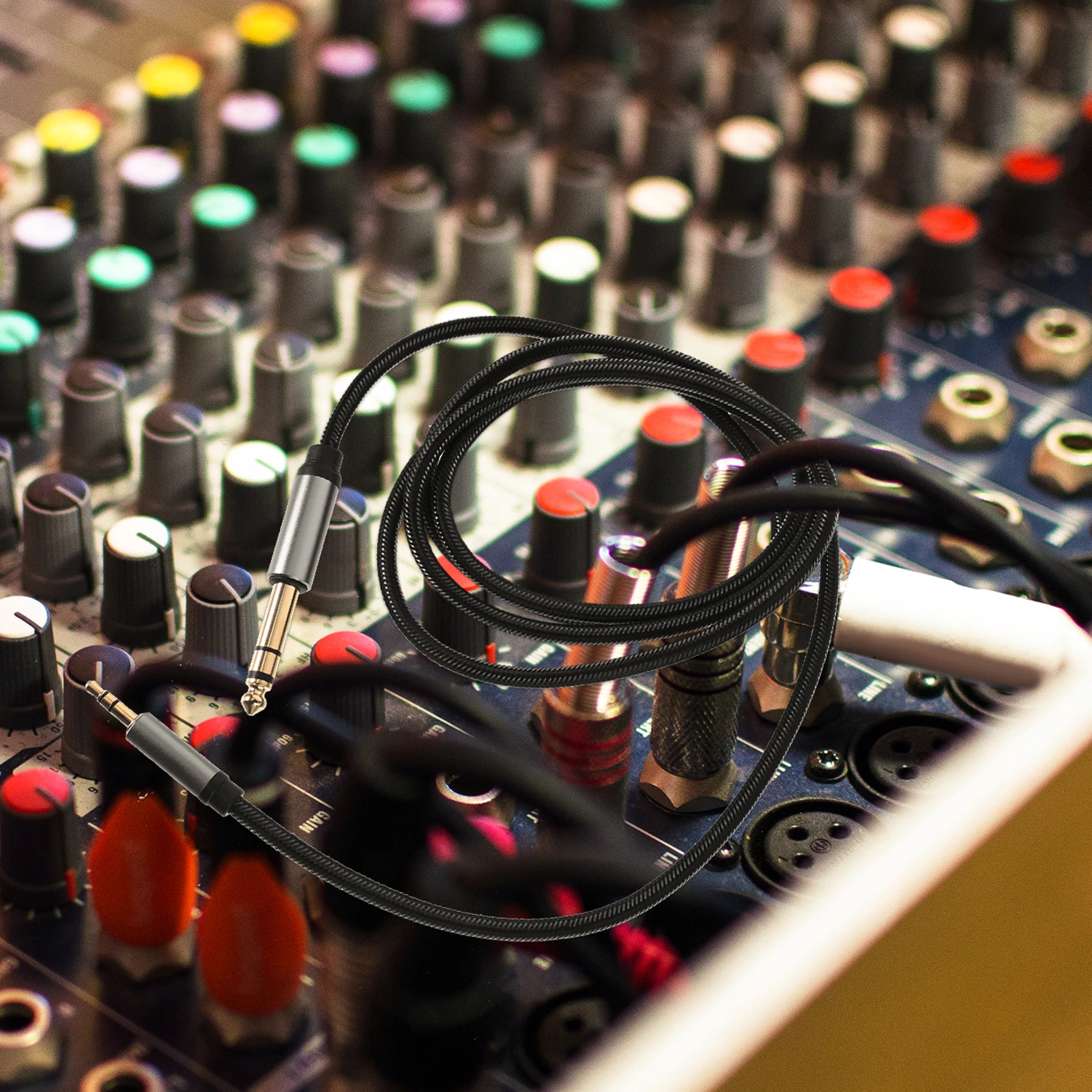 

High-Quality Audio Connector 3.5mm to 6.35mm Cable for Amplifier Receiver Speaker System Wide Compatibility No Installation