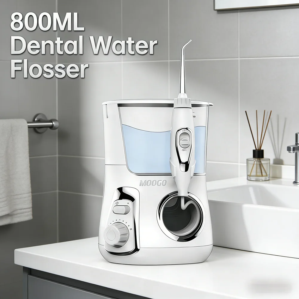 

Professional Tabletop Oral Care Water Jet, 10 Modes 5 Replacement Nozzles, Home Dental Spa Irrigator for Deep Teeth Cleaning