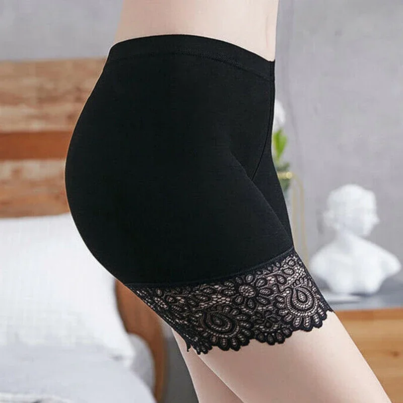 Sexy Lace Safety Shorts Women High Waist Seamless Cotton Boyshorts Panties Female Spandex Slimming Shorts Boxers for Ladies