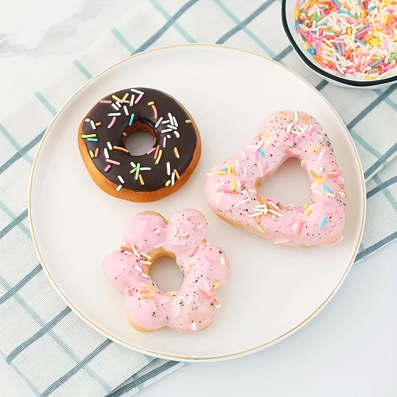 Doughnut Mold Donut Baking Mould Set - Heart, Flower, and Round Shapes for Easy DIY Baking, Portable Donut Makers