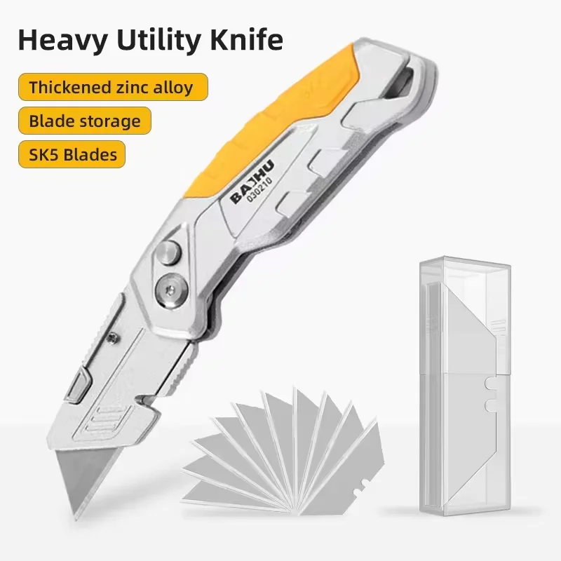 Utility Knife Quick Change Blades SK5 Blades Cutting Tool Cutter for Cartons Cardboard Box Heavy Duty Box Cutter Folding