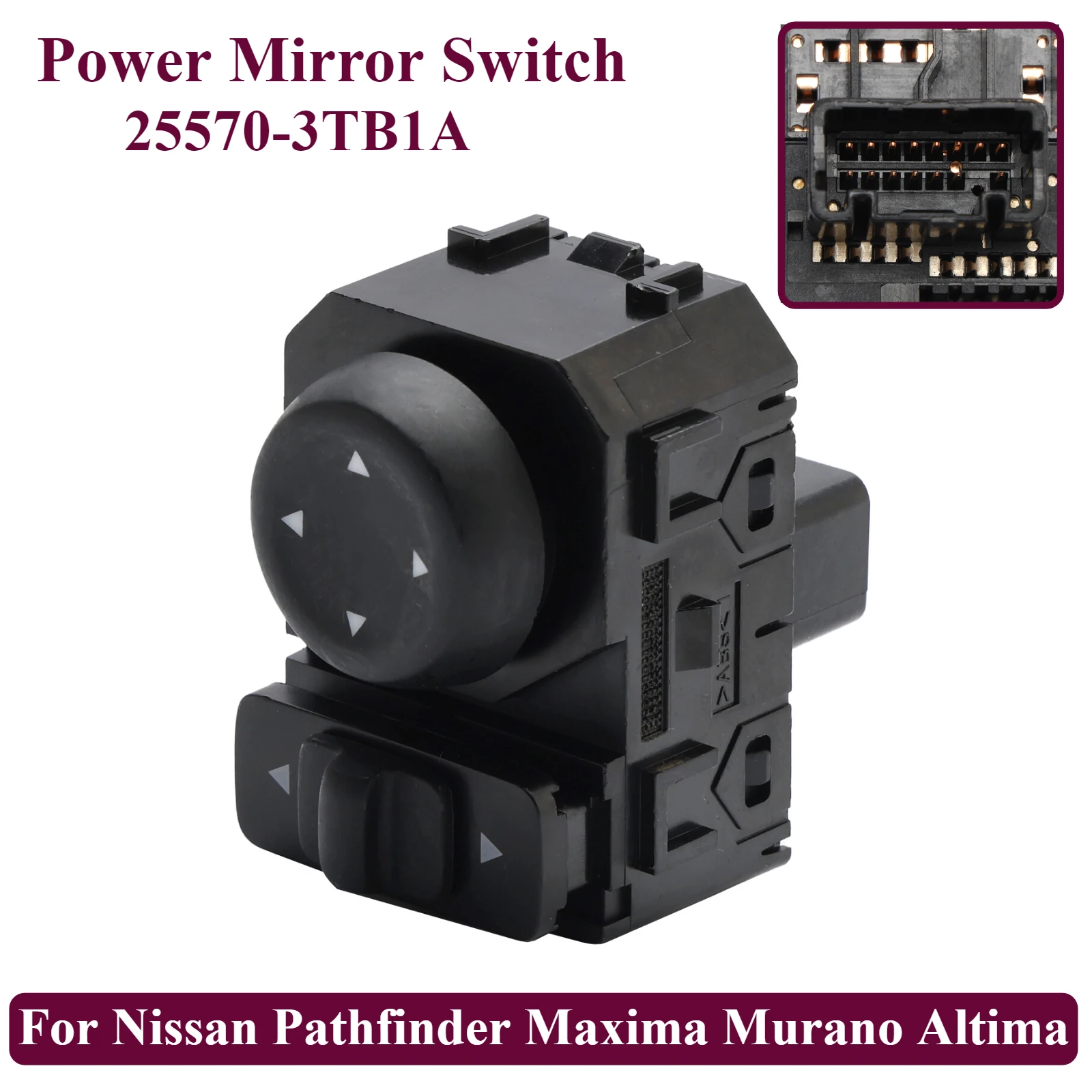 

Кнопка управления переключателем зеркала с питанием для Nissan Pathfinder Maxima Murano Altima 25570-3TB1A