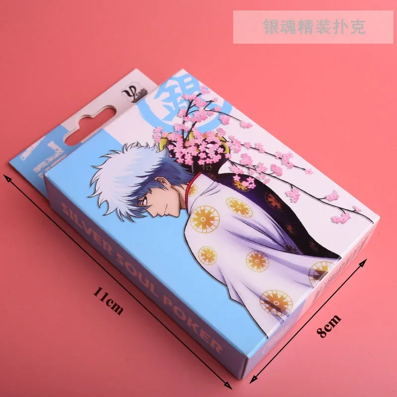 54Pcs Cards Anime Gintama Poker Toy Sakata Gintoki Cosplay Board Game Cards Hardcover Collection Box