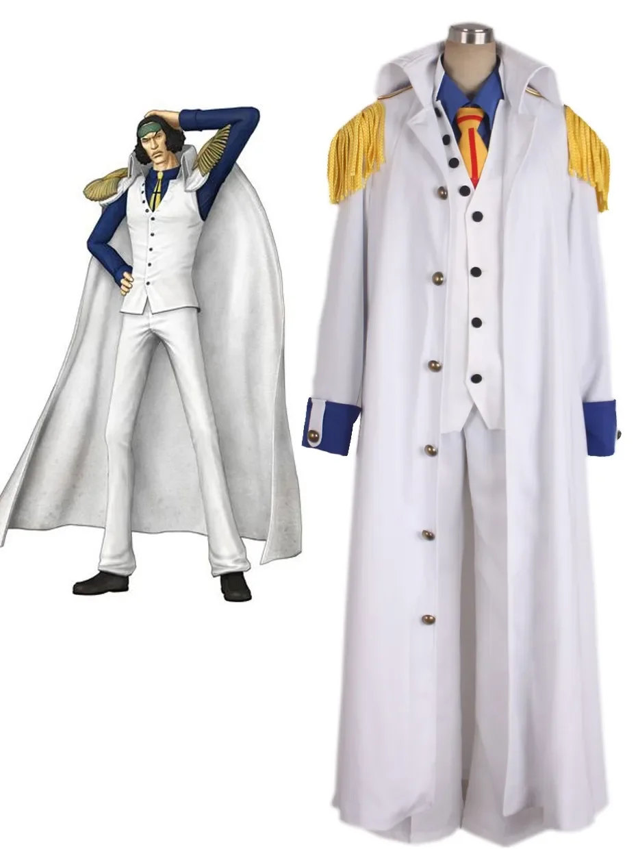 One Piece Aokiji Kuzan Navy Admiral Uniform Cosplay Costume