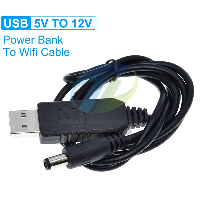 TZT-USB Linha Boost Power, Step Up Módulo, Cabo Adaptador Conversor, 2.1x5.5mm Plug, DC 5V, 9V, 12V