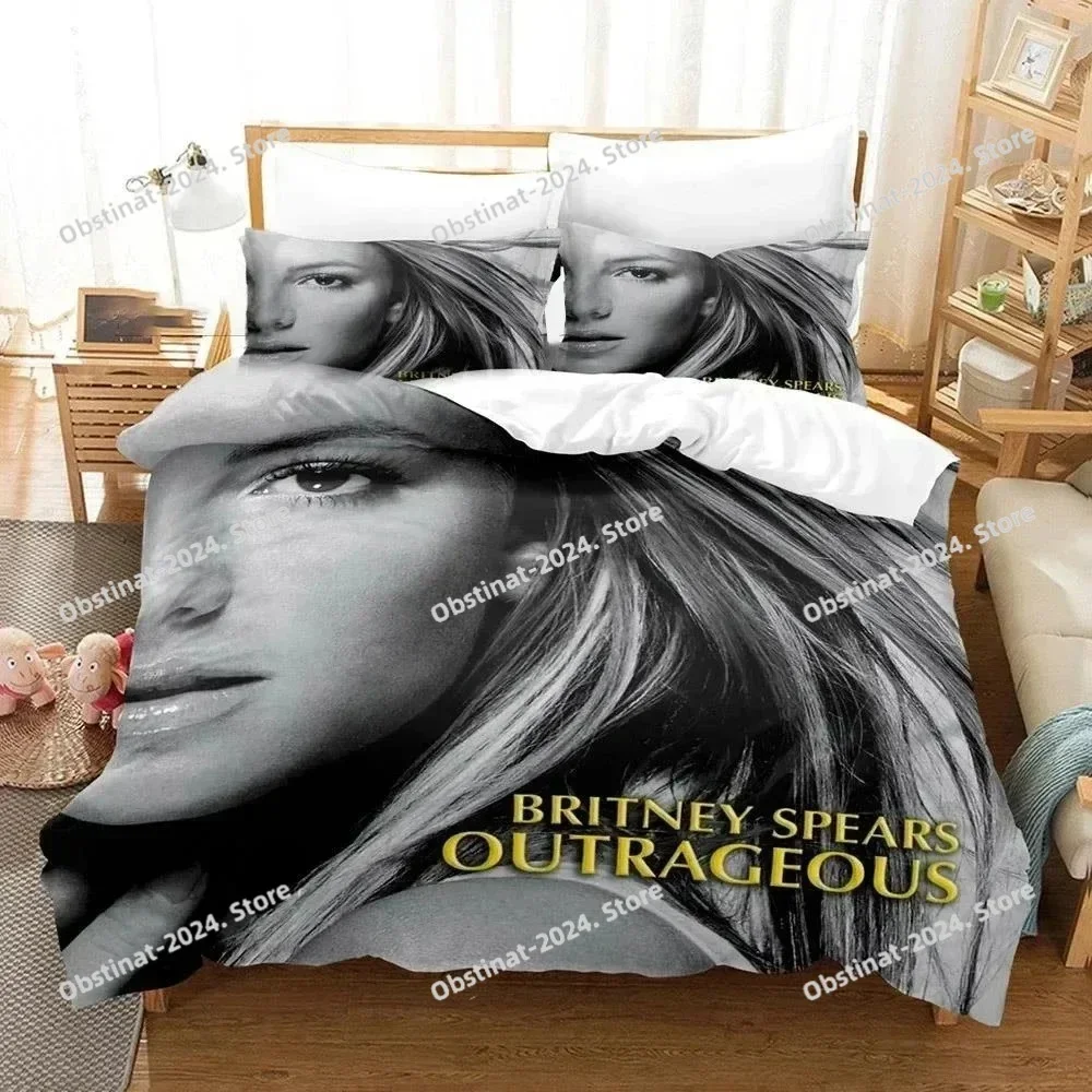 3D Print Britney Spears Bedding Set Printed With Pillowcase Bed Duvet Cover Soft Single Double Queen Super King Size Adult Kids