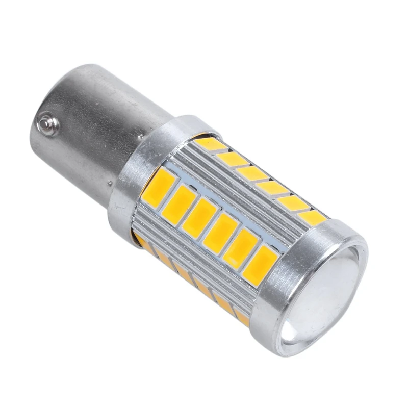 Bulbo de sinal reverso âmbar, Freio de giro da cauda do carro, 1156PY BAU15S PY21W, LED 33SMD, 8pcs