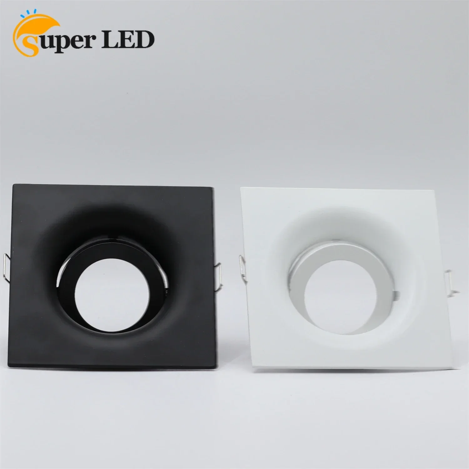 

JOYINLED Zinc Alloy White Black Round-Spot GU10 Mounting Frame - Recessed Light Clip Round Cut Out 85mm Square Cut Out 90mm