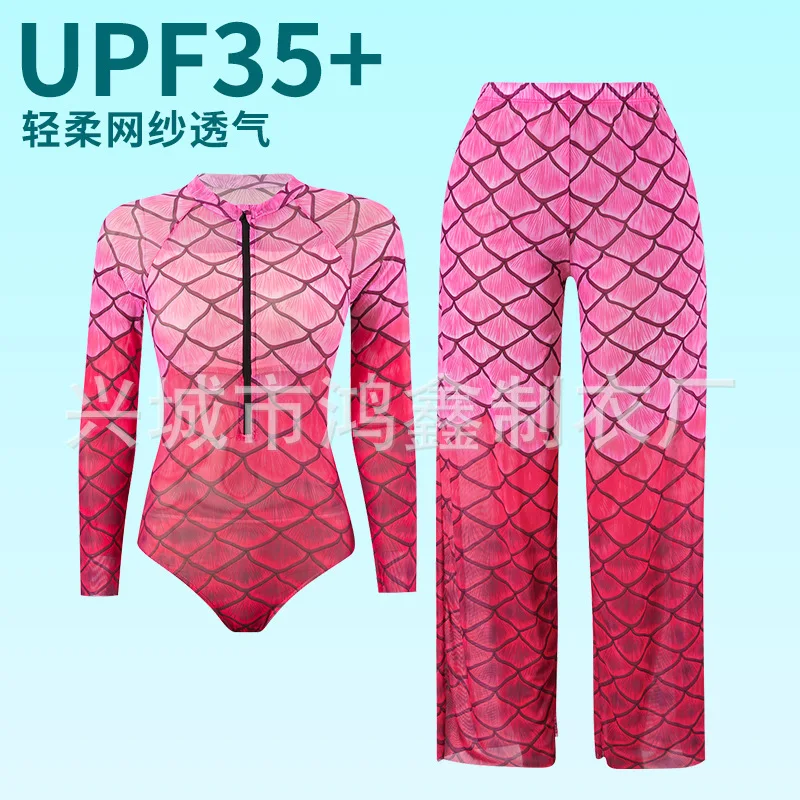 

Цельный купальник с длинными рукавами и защитой от солнца, женский костюм для пляжного отдыха и серфинга, стильное платье макси, комплект купальников для повседневной одежды